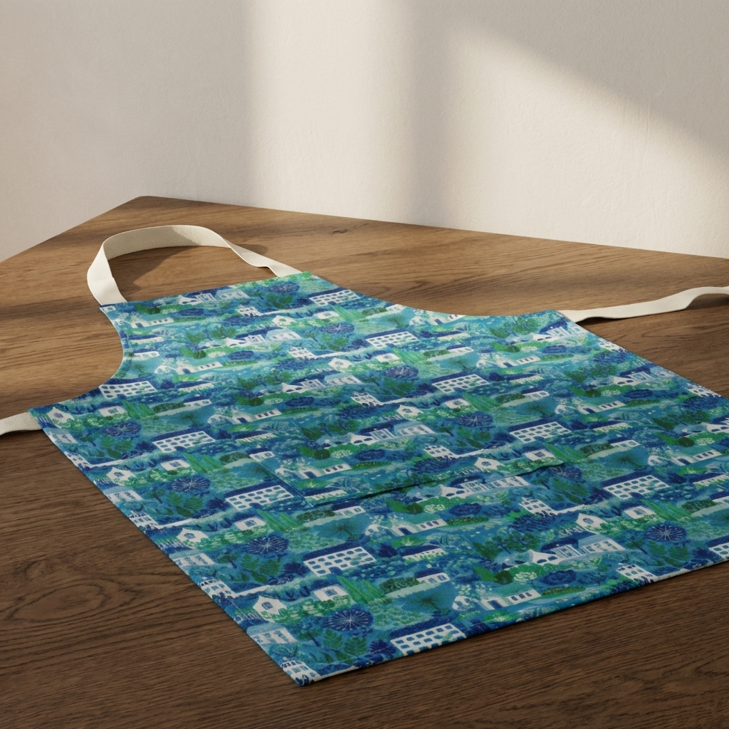 Paths Between Houses – Cornwall Gardens Print Cotton Apron