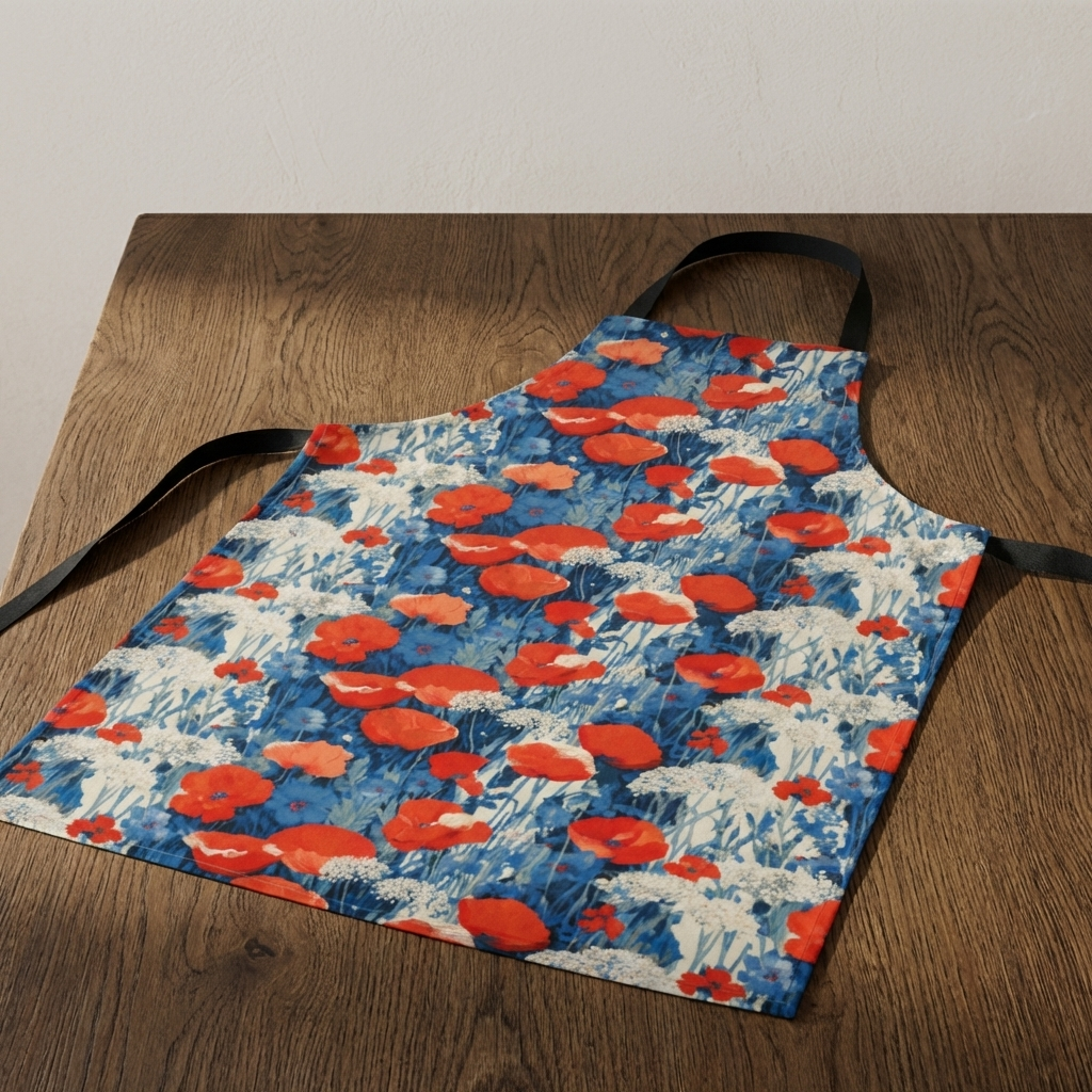 Where Poppies Run to Sea – Polly Joke Inspired Cotton Apron