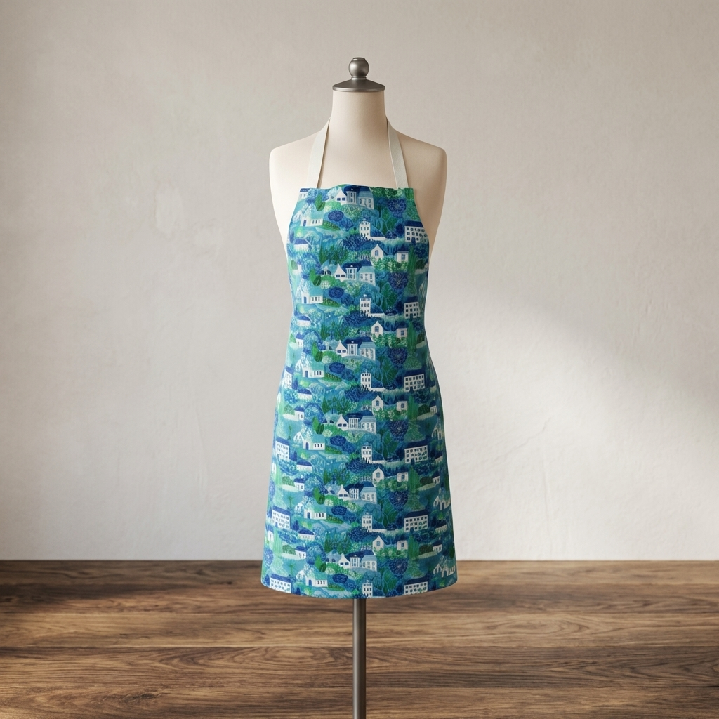 Paths Between Houses – Cornwall Gardens Print Cotton Apron
