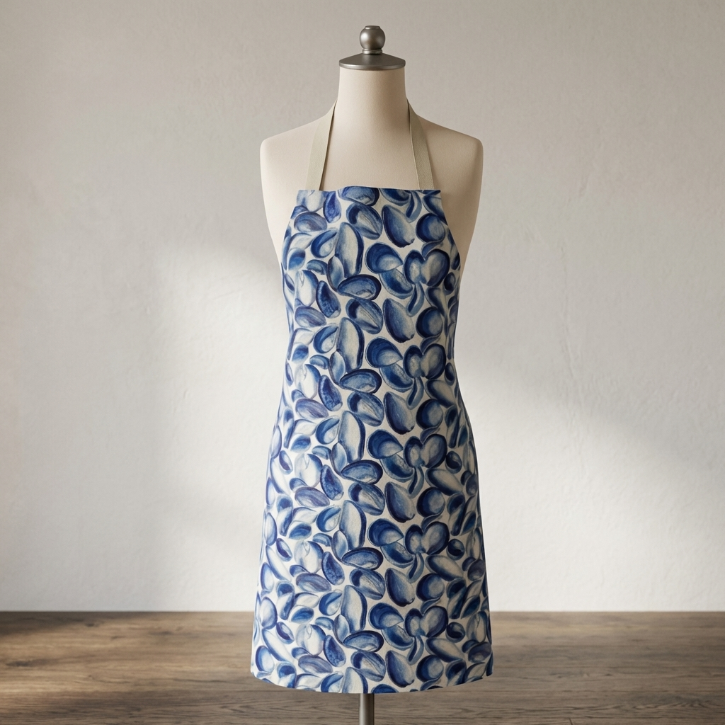 Tide-worn Mussels – Shell Print Cotton Apron