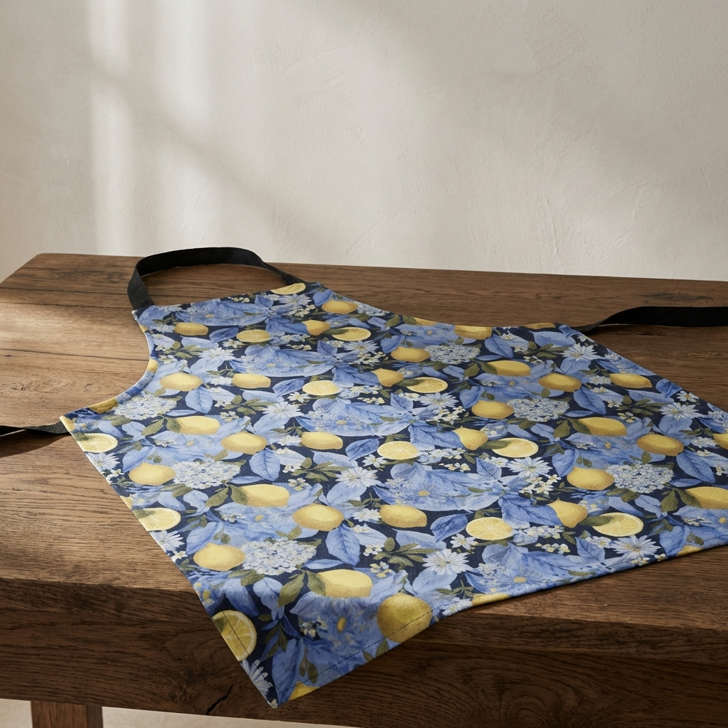 Golden Rind – Lemon Botanical Print Cotton Apron
