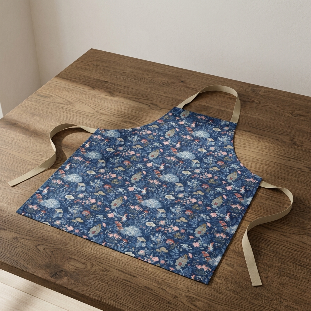 Where the Small Folk Dwell – Cornish Pixie Print Cotton Apron