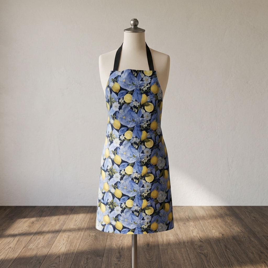 Golden Rind – Lemon Botanical Print Cotton Apron