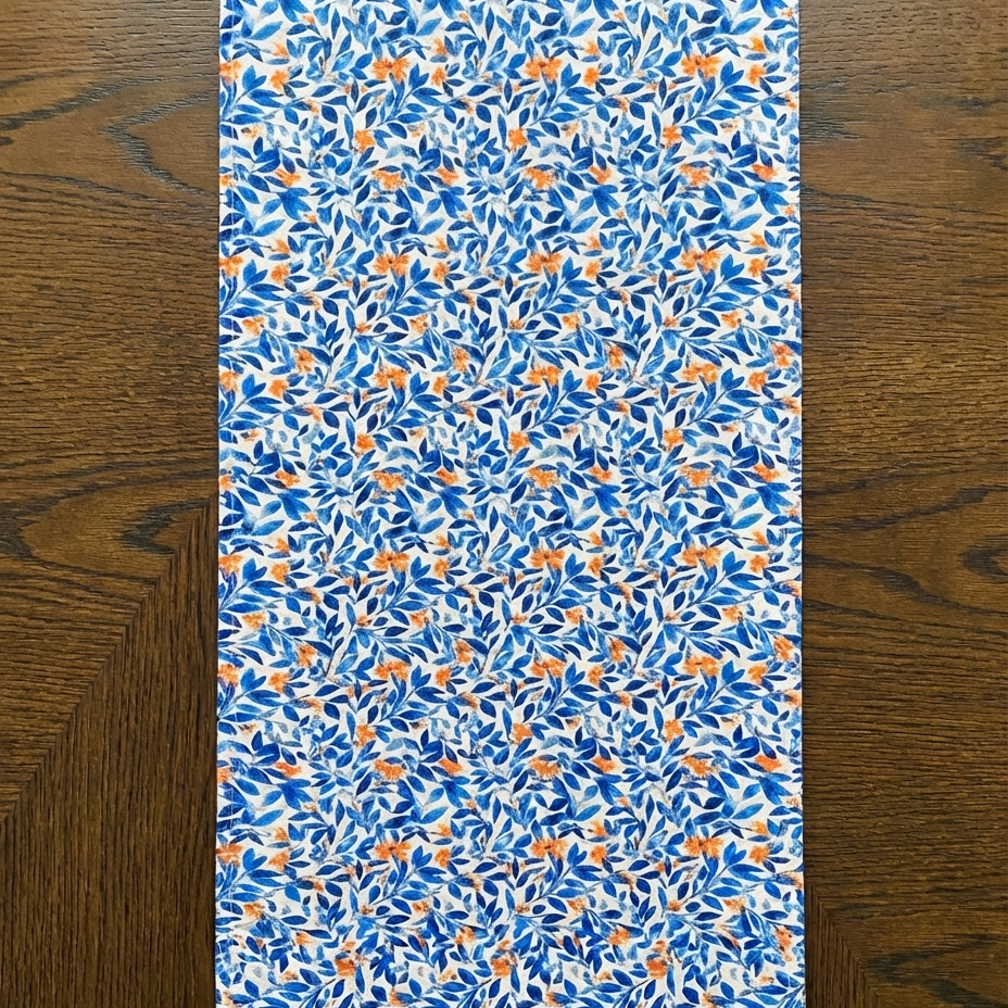 Whispering Leaves — Botanical Cotton-Linen Table Runner