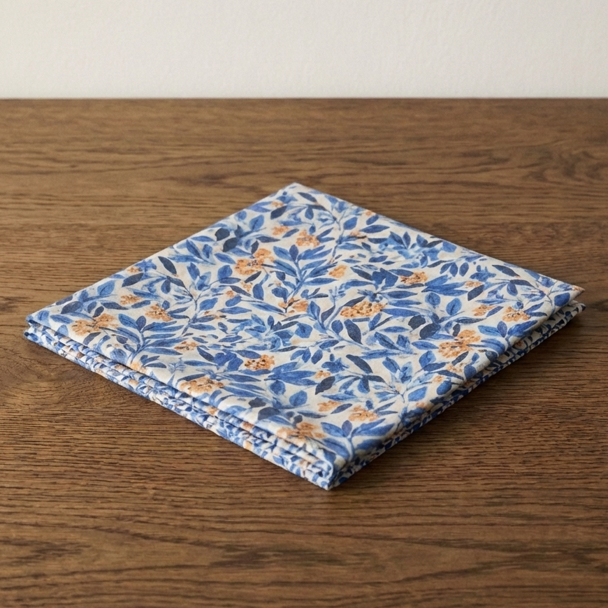 Whispering Leaves – Botanical Cotton Satin Napkins