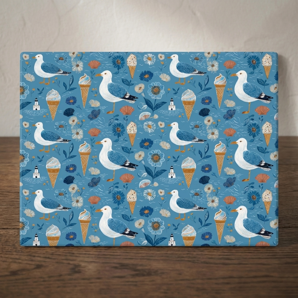 Summer Belongs to The Gulls – Seaside Print Stonemax Chopping Board