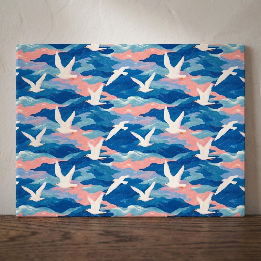 Carried on the Wind – Seagulls Print – Stonemax Chopping Board