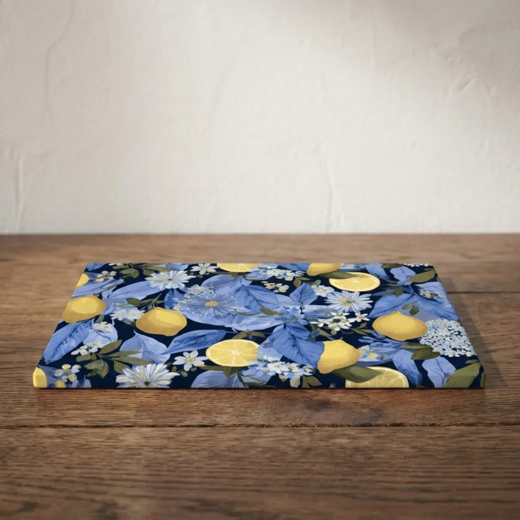 Golden Rind – Botanical Lemon Tree Print – Stonemax Chopping Board