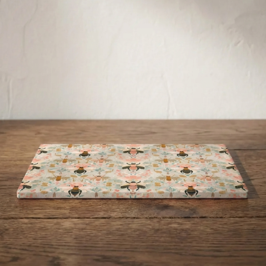 In the Keeping of Bloom – Bees Print – Stonemax Chopping Board