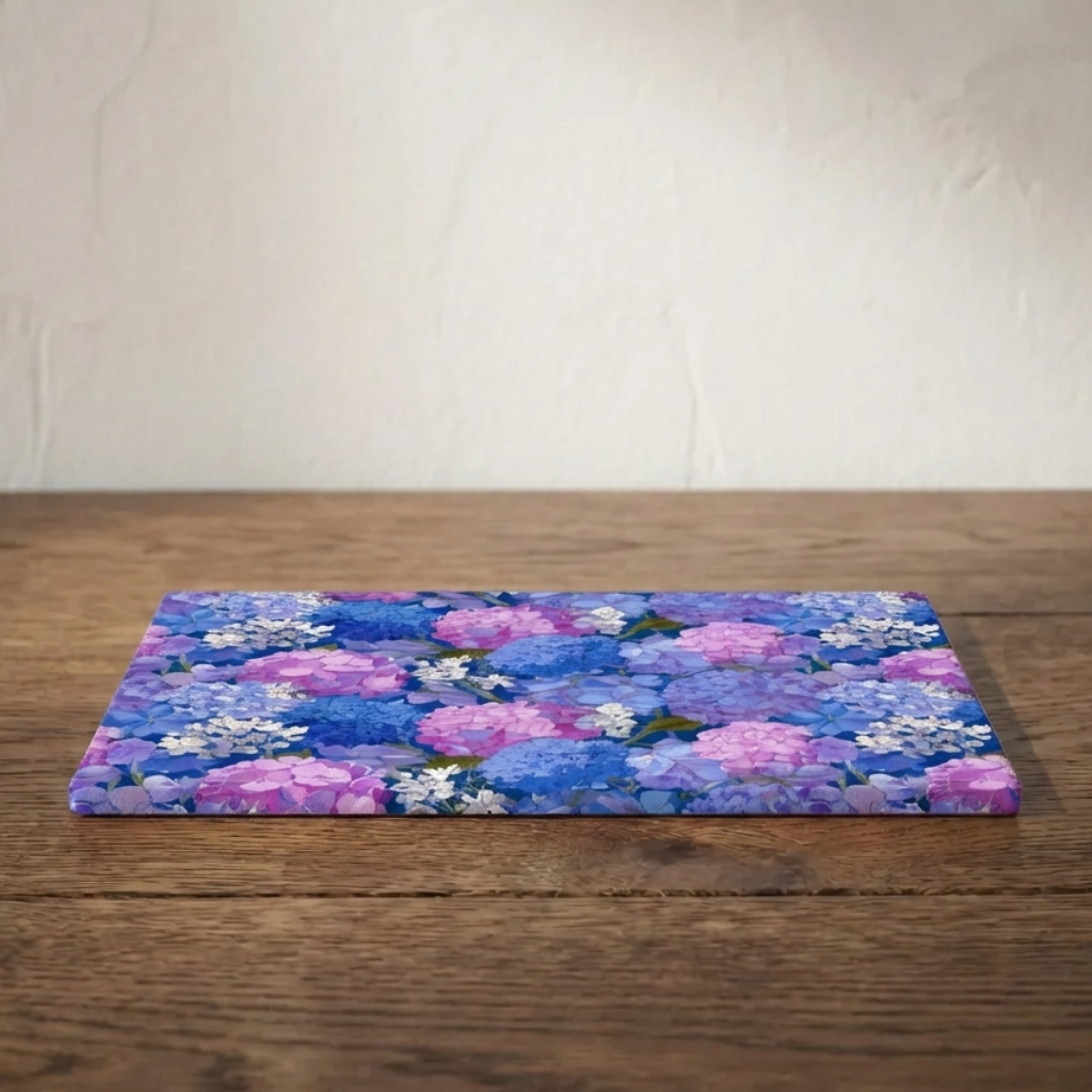 Held in Bloom – Hydrangea Print – Stonemax Chopping Board