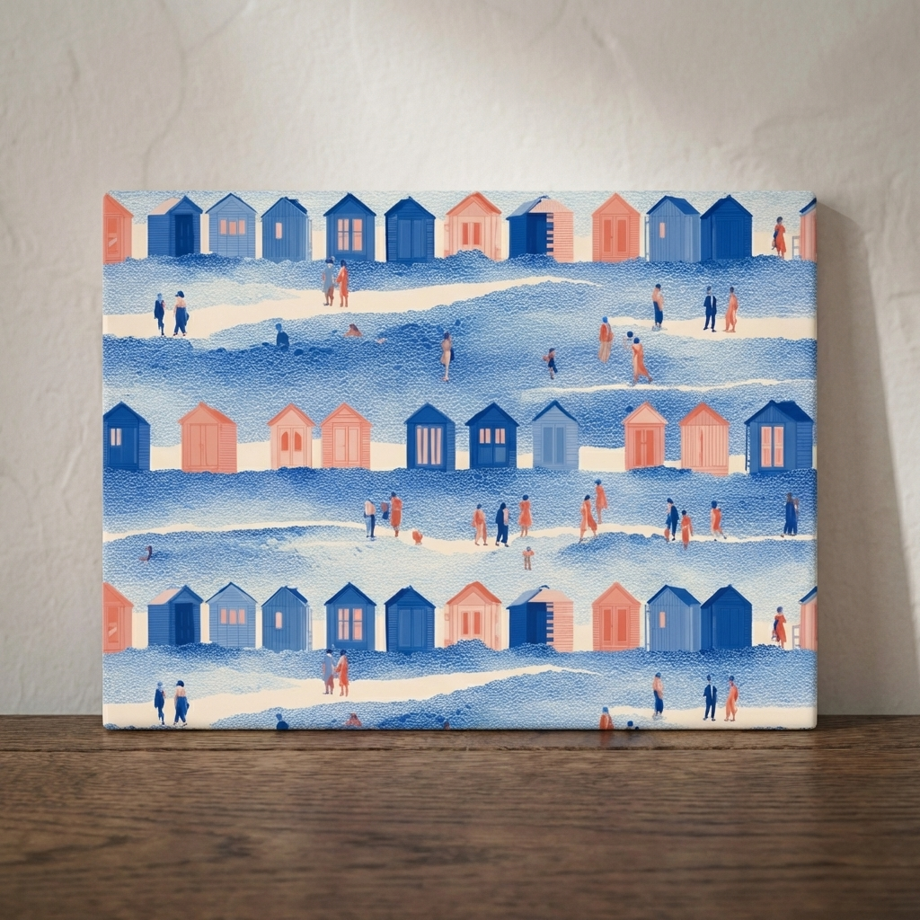 Jolly Days at The Beach – Beach Hut Print Stonemax Chopping Board
